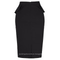 Grace Karin Womens color sólido de alta Estirado Hips-Wrapped Vintage retro falda lápiz negro CL010454-1
